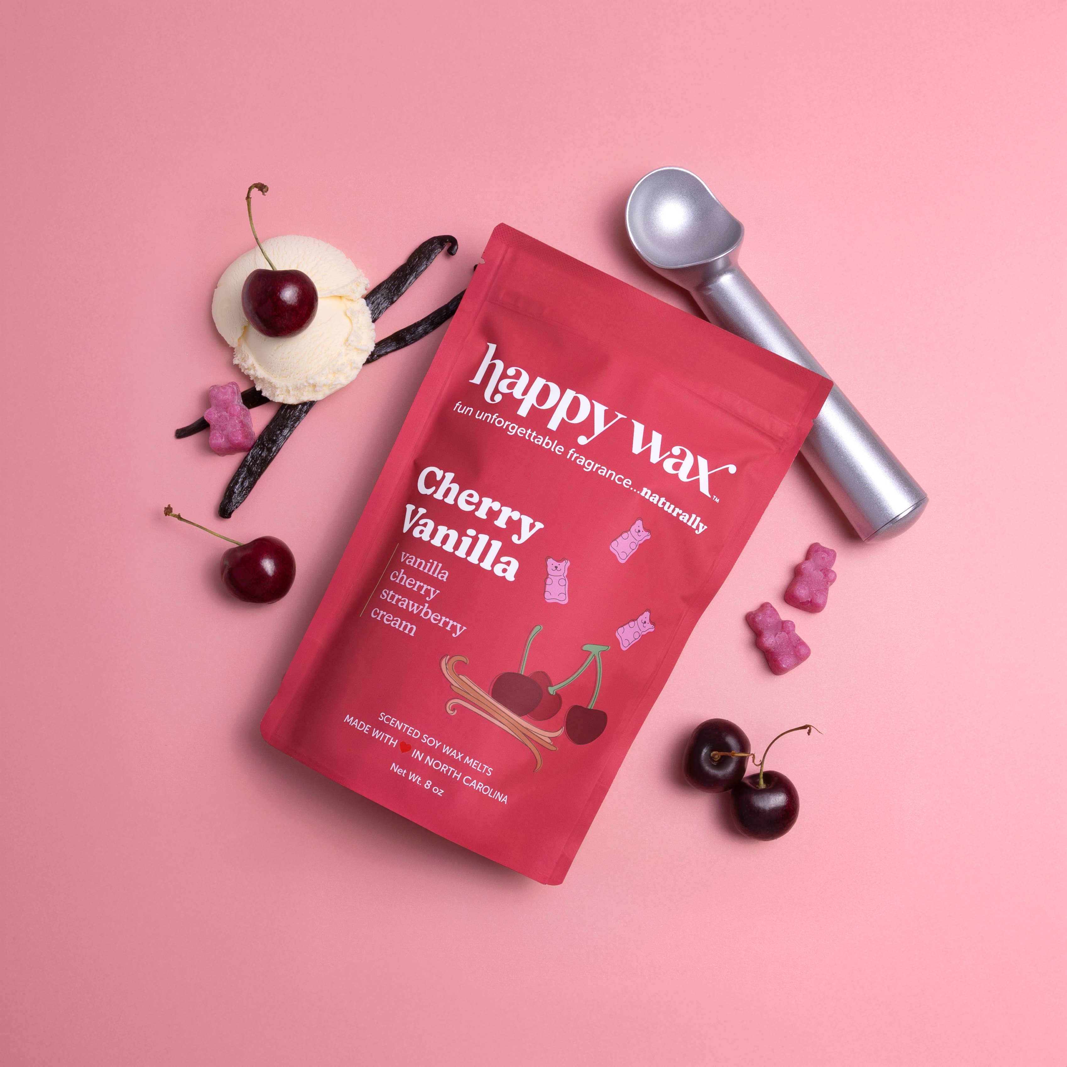 Happy Wax - Wholesale Wax Melt - Cherry Vanilla 4 oz or 8 oz pouch1