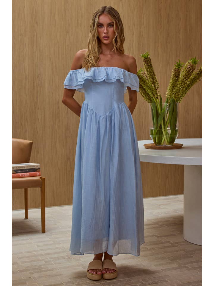 One and Only Collective – Großhandel Kleid – Damen – Schulterfreies Korsett-Maxikleid / KA0233F2