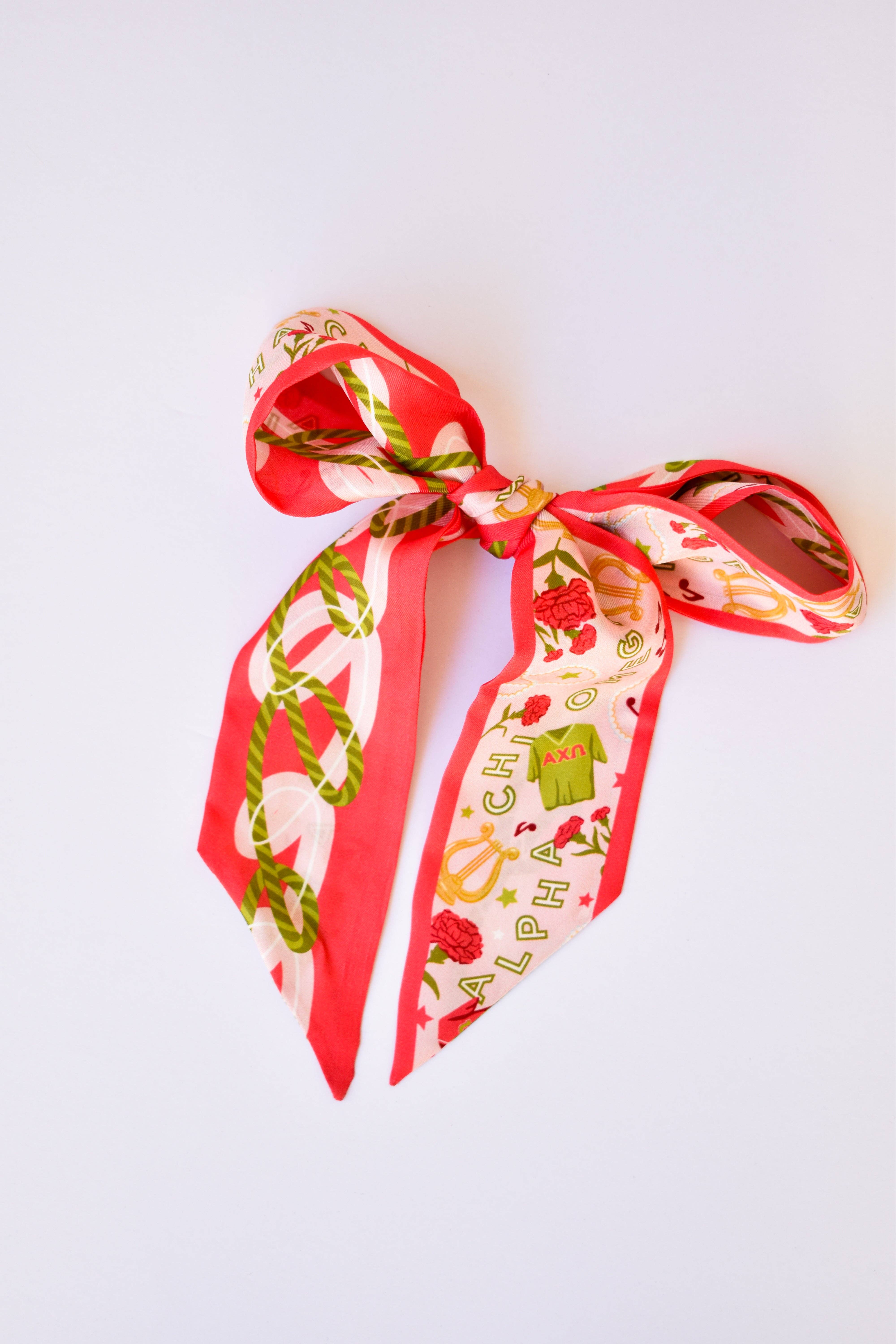 Saturday Silks - Wholesale Scarf - Women's - Alpha Chi Omega Skinny Scarf1