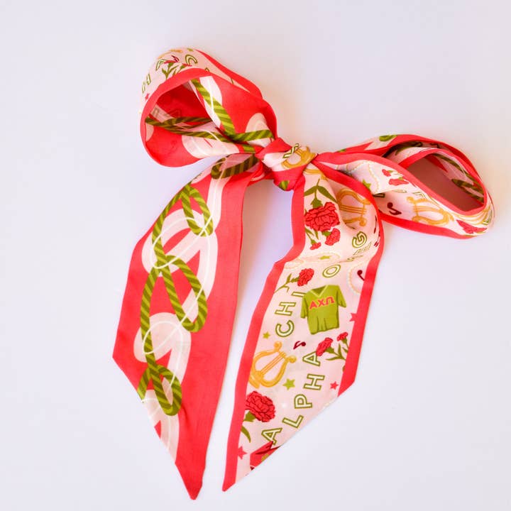 Saturday Silks - Wholesale Scarf - Women's - Alpha Chi Omega Skinny Scarf1