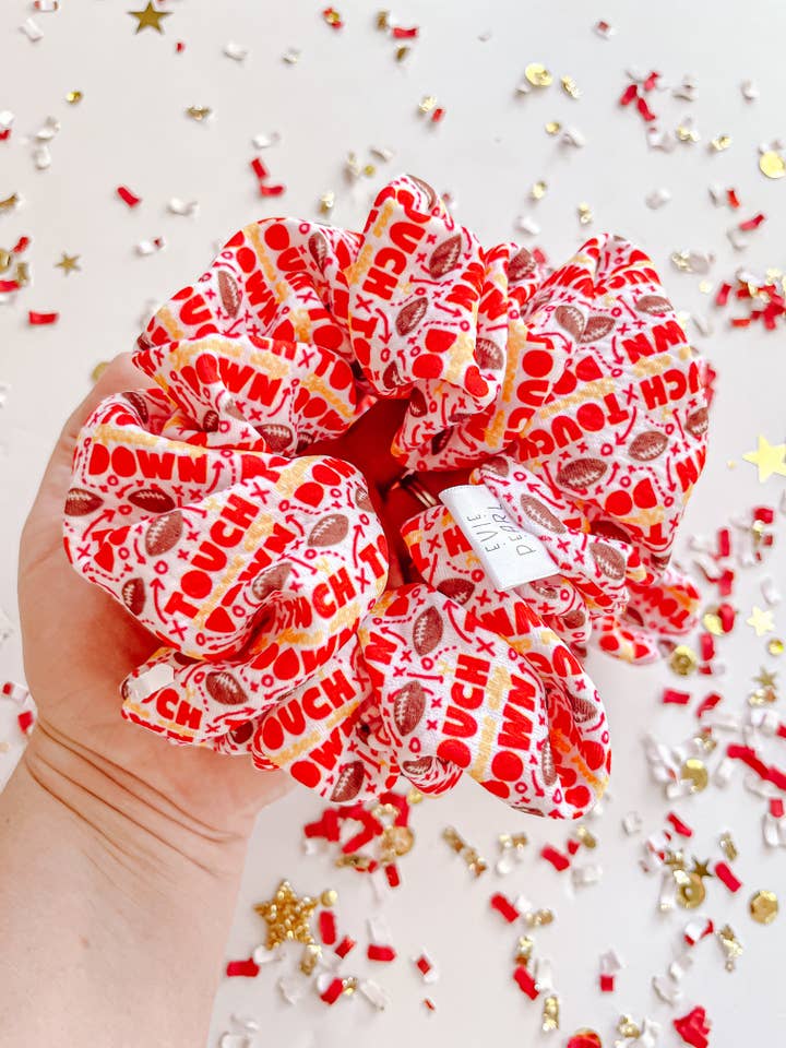 Touchdown Kansas City Oversized Scrunchy for wholesale by Evie Pearl Handmade LLC