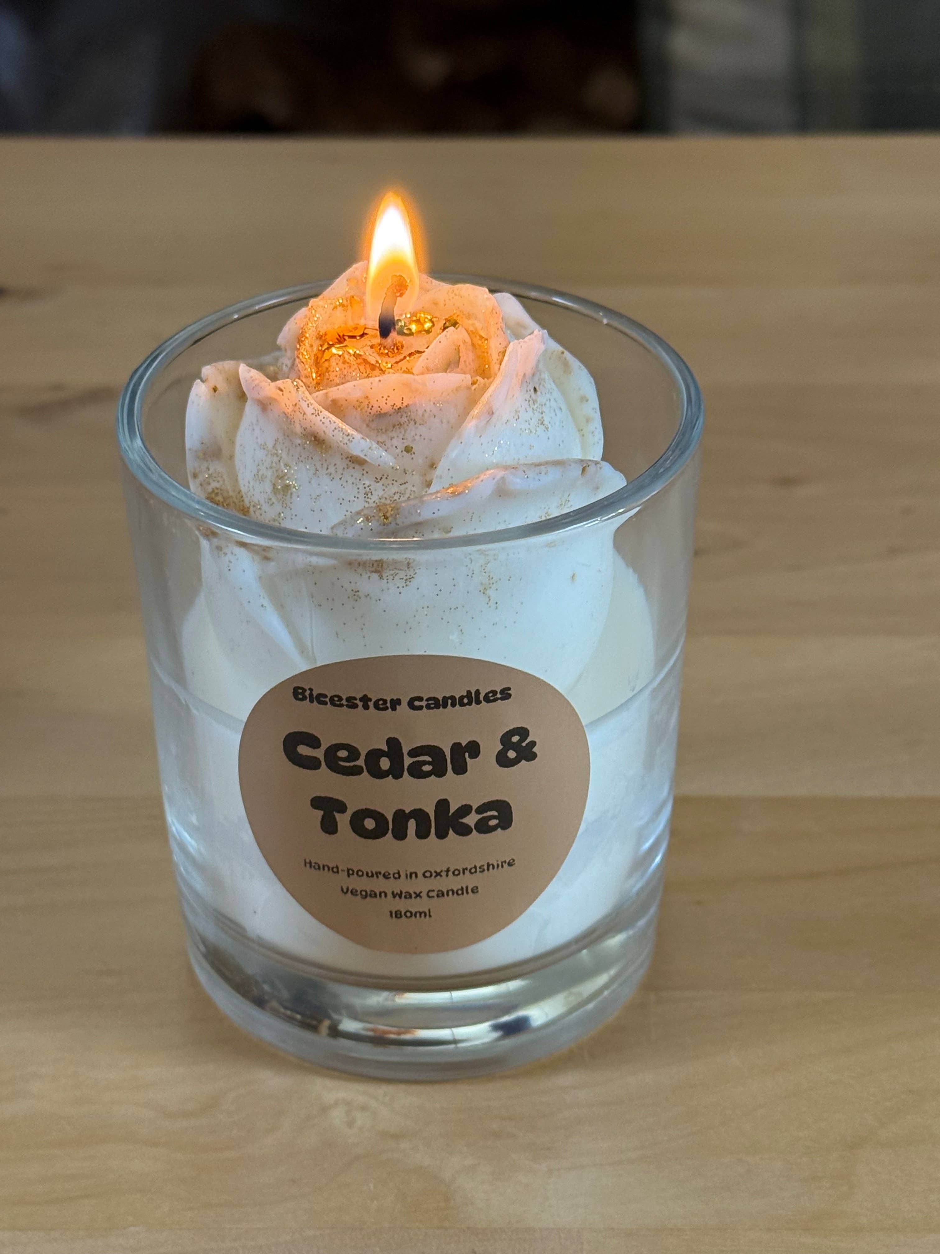 Bicester Candles - Wholesale Jar/Filled Candle - Rose Glass Candle2