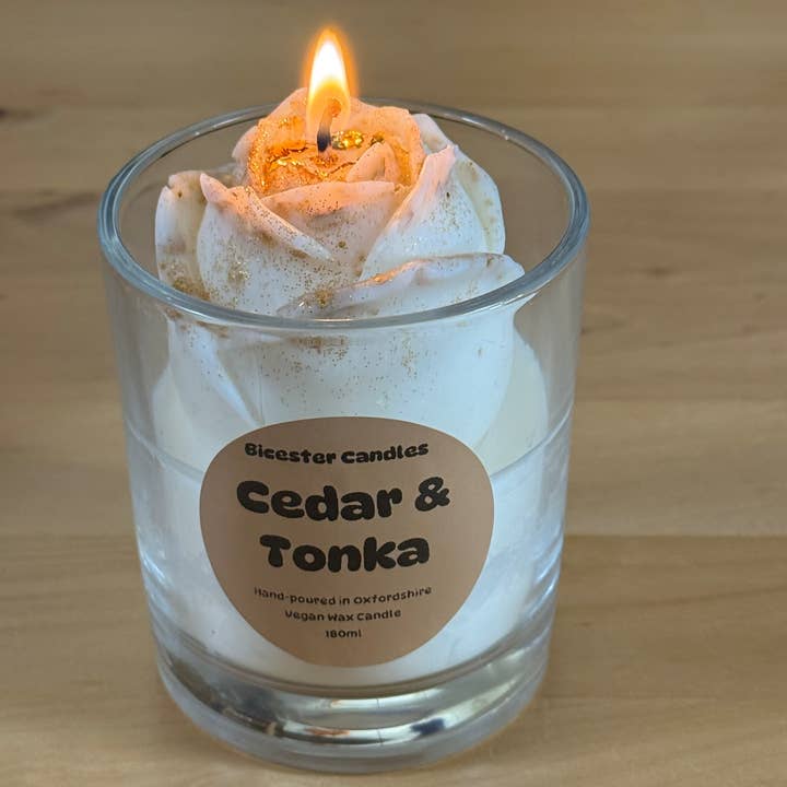 Bicester Candles - Wholesale Jar/Filled Candle - Rose Glass Candle2