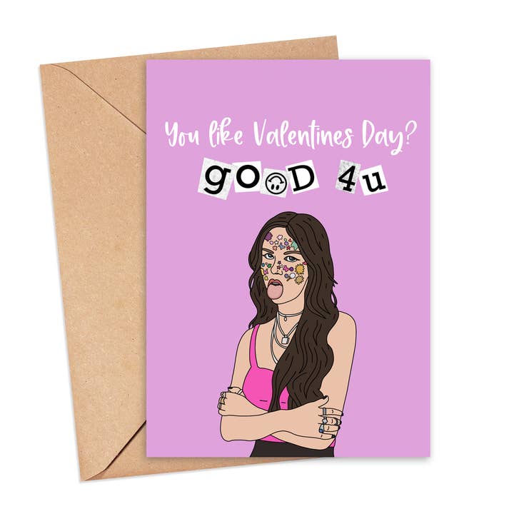 Olivia Rodrigo Valentines Day Card for wholesale by Saucy Avocado