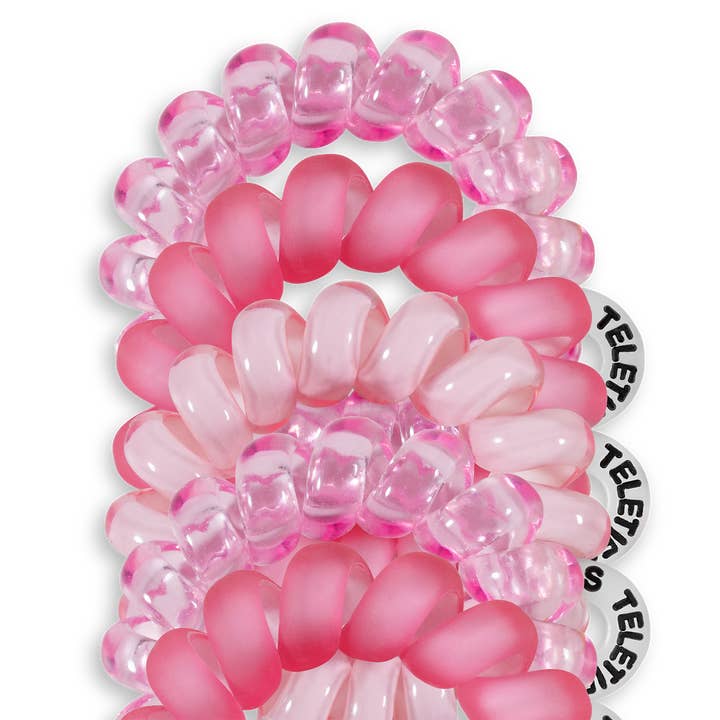 TELETIES - Wholesale Hair Tie - Spiral Hair Coils | Tiny | Pretty in Pink Hair Ties2