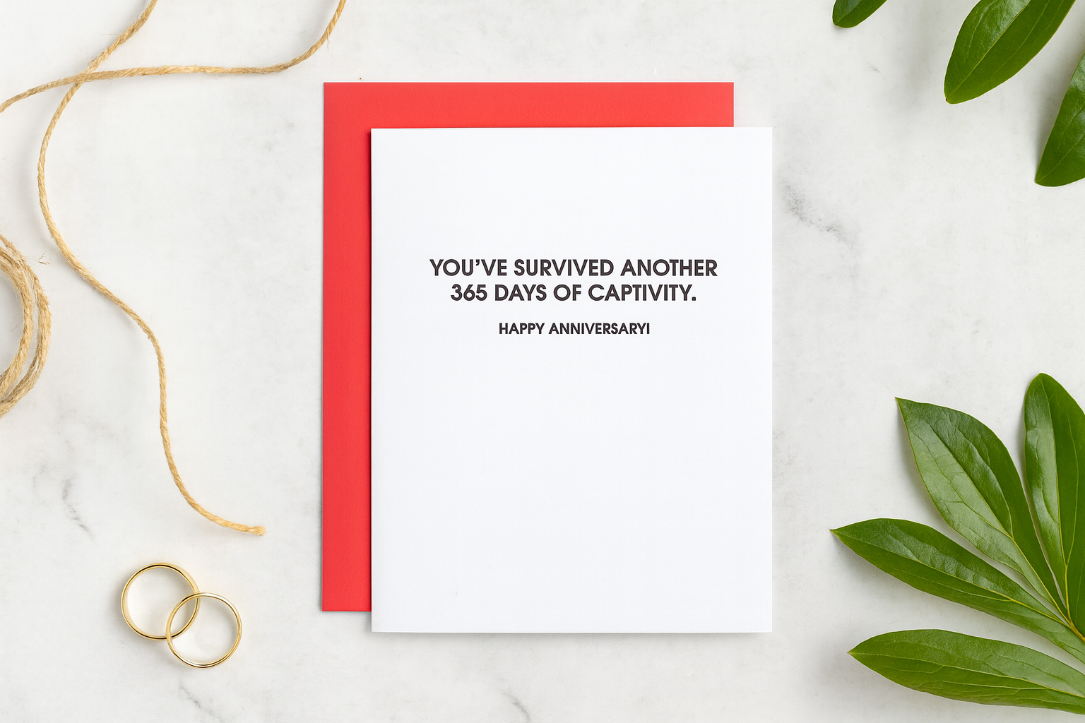Chez Gagné - Wholesale Anniversary Card - You've Survived Another 365 Days of Captivity - Happy Anniversary - Funny Card1