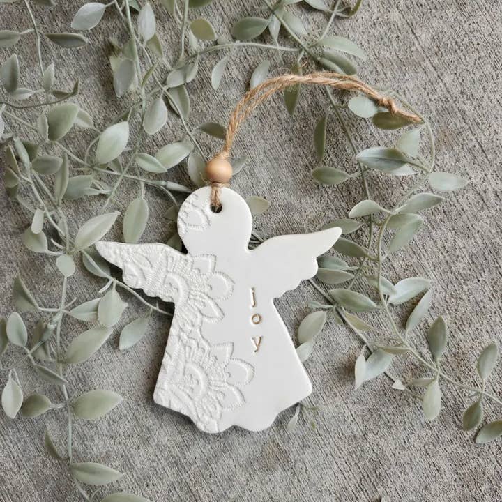 All the Things MN - Wholesale Ornament - Handmade Clay Angel Ornament: Personalized Christmas Decor1