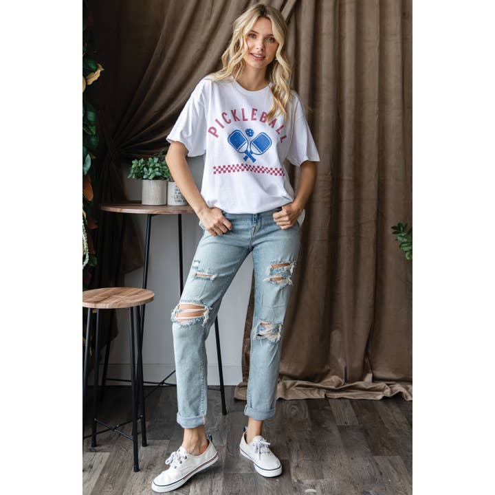 BLUME & CO. - Wholesale Screen Printed T-Shirt - Women's - PICKLEBALL Oversized Graphic Tee