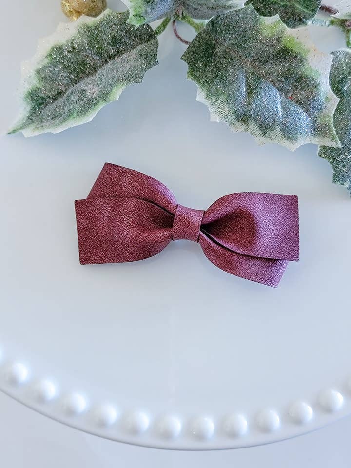 Holiday Anastasia Bow-Burgundy skimmer mocka för wholesale av Dainty Delights Creations