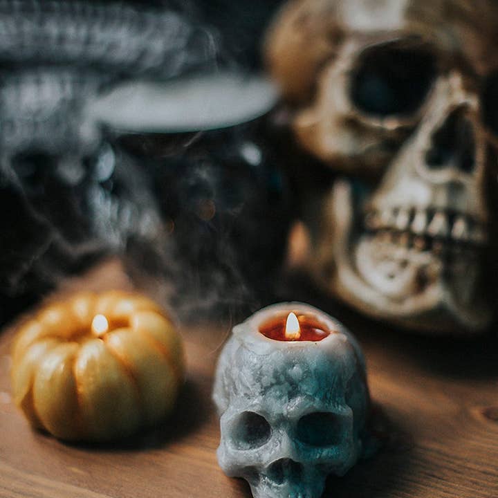 Costurero Real - Vendita all'ingrosso Candele regalo - Decorazione per Halloween, candela, teschio, strega sanguinante, samhain gotico4