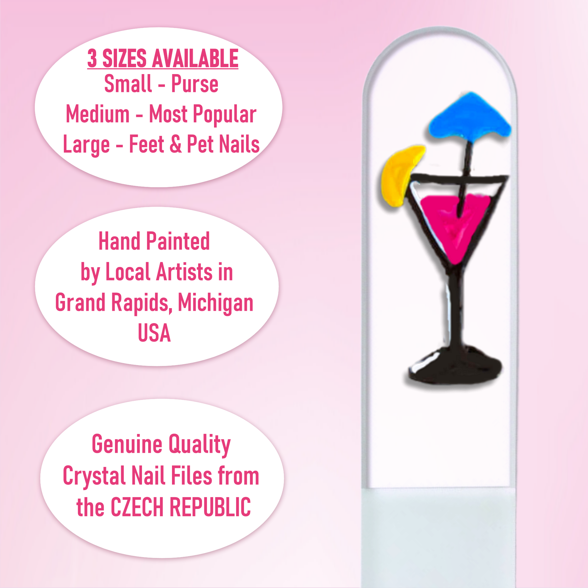 Classy Nail Files – Engroshandel Neglefil – Fest Drink Særlig Lejlighed Håndmalet Krystal Neglefil5