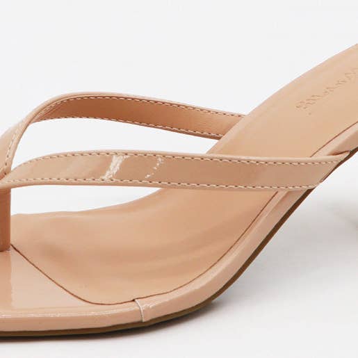 Anne Michelle ALIGN-02 Women Kitten Heel Square Toe Thong Sandals-12 Pairs Pack-18.55/Pair for wholesale by Mars Sky Shoes Wholesale