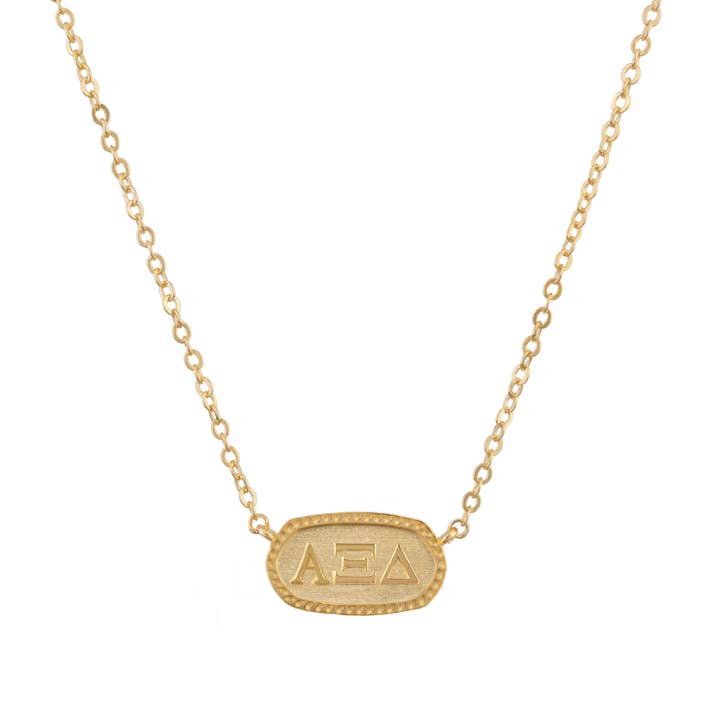 Alpha Xi Delta Oval Necklace (Athena) for wholesale by Shawn Paul