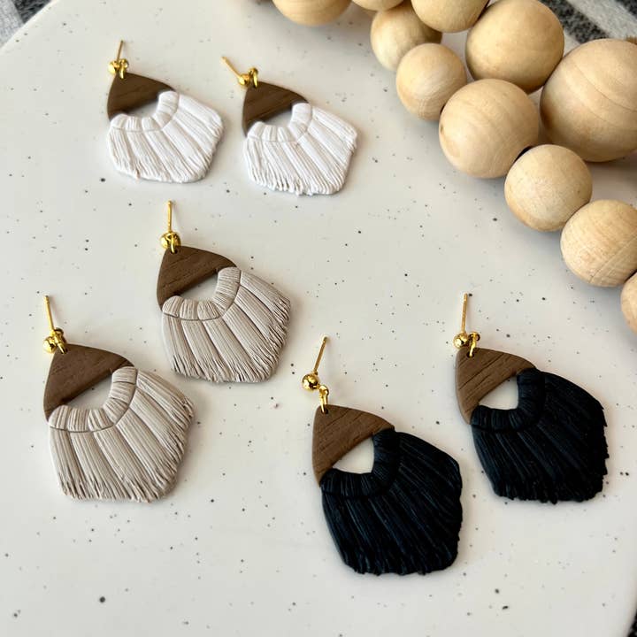 SeizeTheClayJewelry - Wholesale Dangle Earrings - Macrame Clay Earrings, Macrame Earrings, Boho Clay Earrings