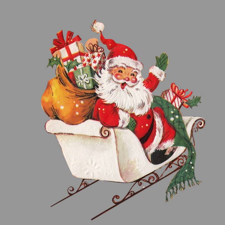 Adorno navideño de madera de Santa en trineo NUEVO para venta al por mayor de Barrel Down South