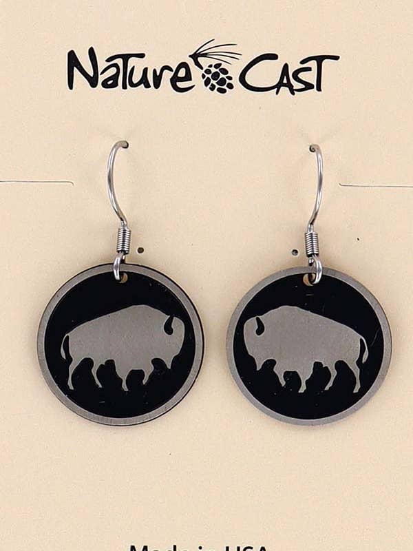 12110 Earring Dangle Buffalo Disc for wholesale by Nature Cast