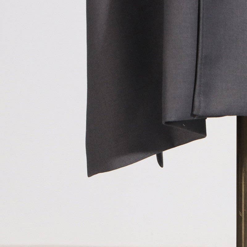 GRIS Manteau long tendance uni en vente sur Faire6