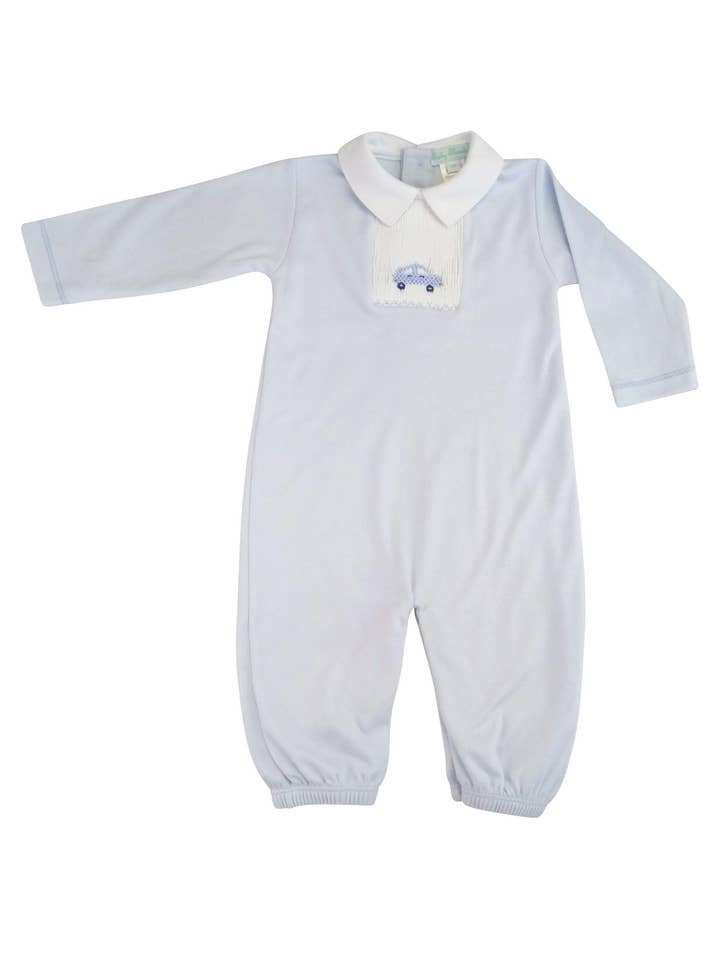Baby Threads - Wholesale Babygown - Baby - Cars Smocked Baby boy Pima Cotton Converter Gown