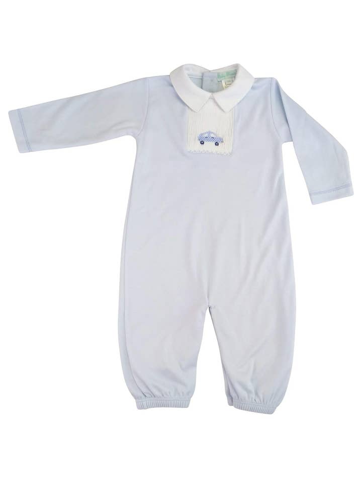 Baby Threads – Engroshandel Kjole - Baby – Biler Smocked Baby dreng Pima Bomuld Converter Gown0