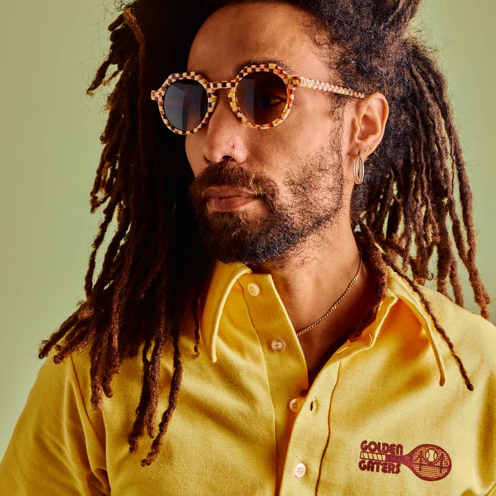 SARDINE - Wholesale Sunglasses – Unisex - SARDINE - Georgie - Toasted Moxie Checkered Sunglasses5