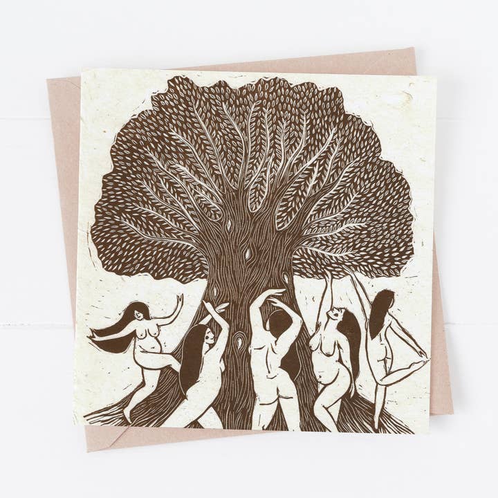 Prints by the Bay - Vente Carte de vœux classique - Carte de vœux Tree of Life, nature, païen, folklore, amis