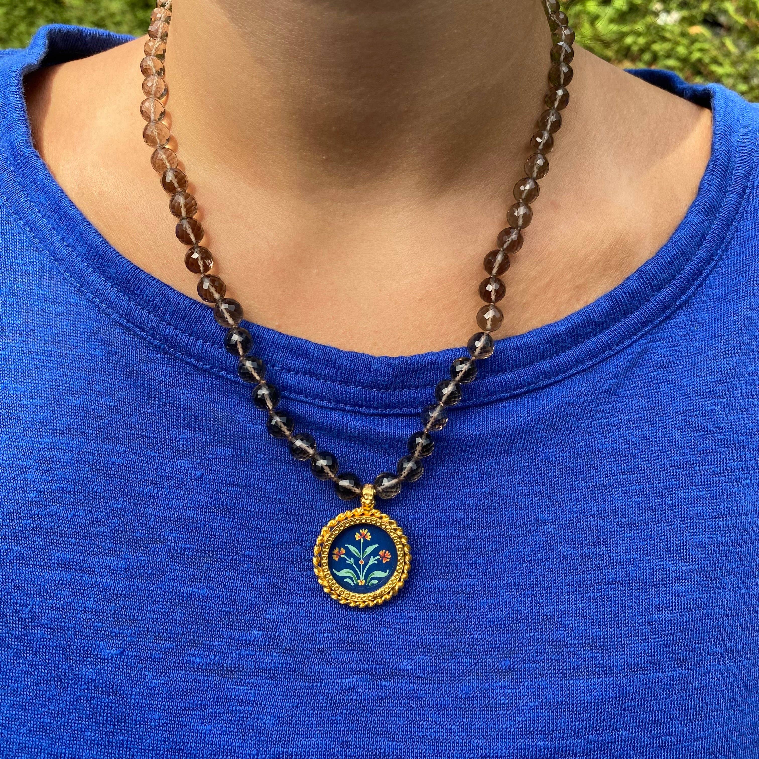 Jen Stock Mindful Designs - Wholesale Pendant/Charm Necklace - Block Print Beaded Necklaces26