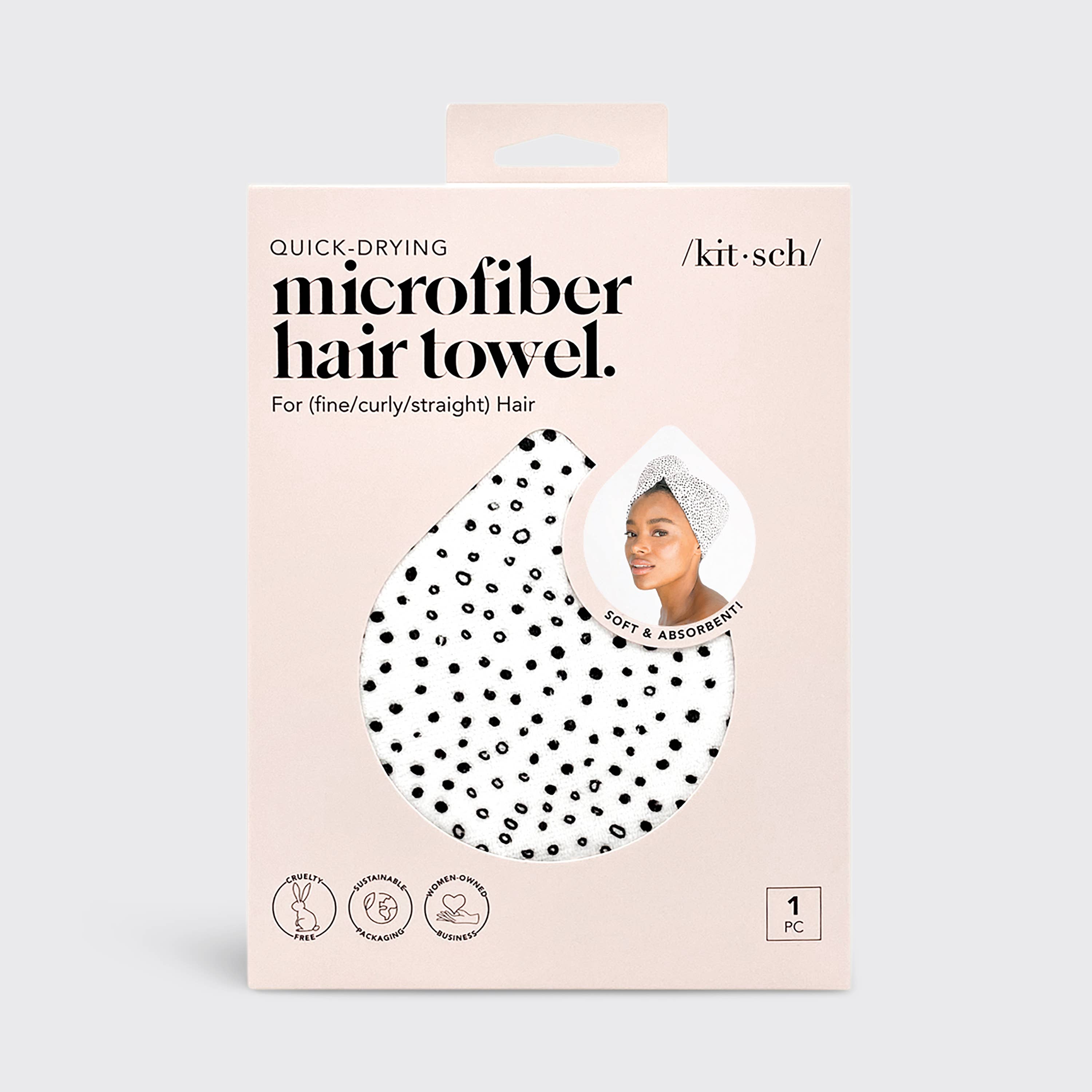KITSCH – wholesale Hair towel/wrap – Quick Dry Hair Towel - Micro Dot3