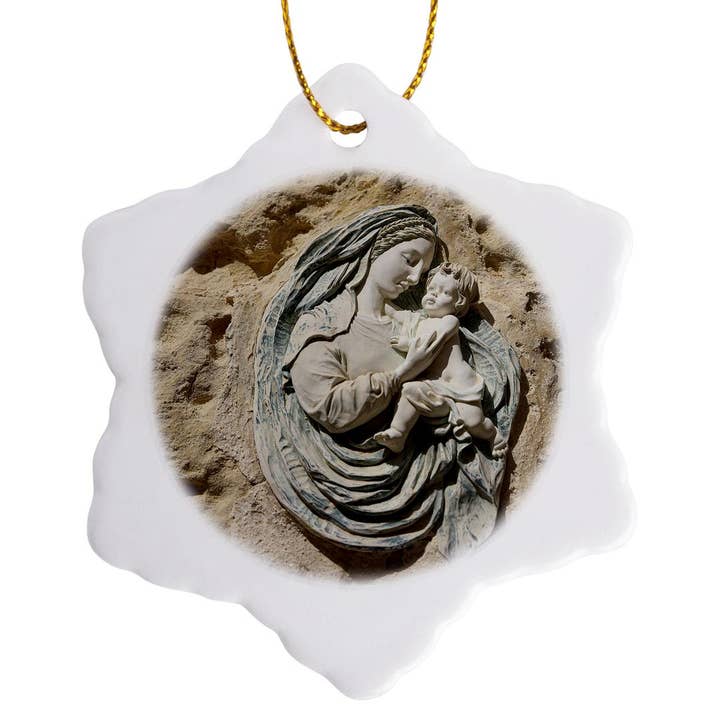 3dRose - Wholesale Ornament - 3dRose, Valletta, Malta. Walled city, Mother and a child fresco on limestone., Ornament7