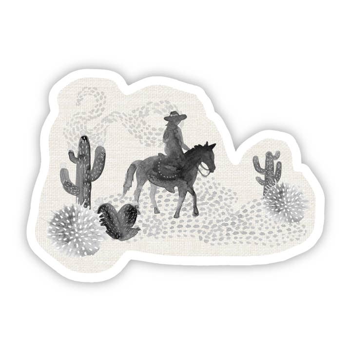 Sticker Western Cowgirl Cowboy Horse Art 3" Kiss-Cut Vinyl for wholesale by Angi Bock Robertson Art