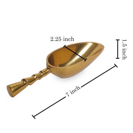 India Handicrafts Inc - Wholesale Serving Utensil - Gold Small Ice Scoop