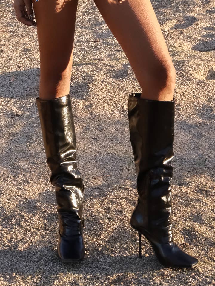 Lemonade Shoes - Wholesale Boots – Women’s - LAIVA - Patent Knee High Boots w/ Stiletto Heel10