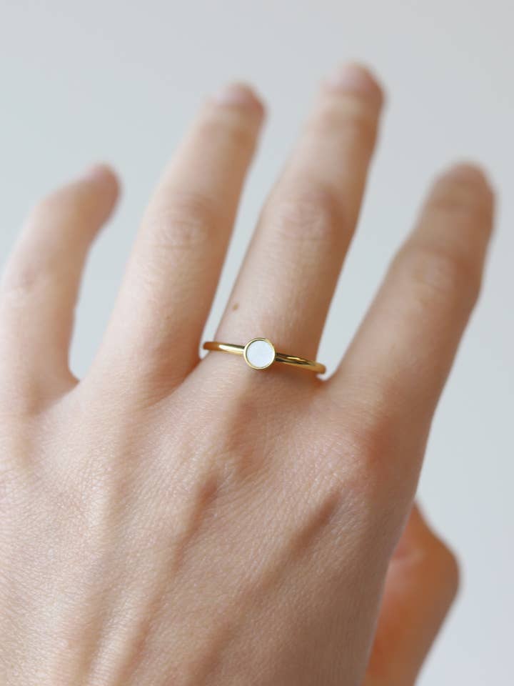 Concrete Dot Ring for wholesale by Cream & Concrete