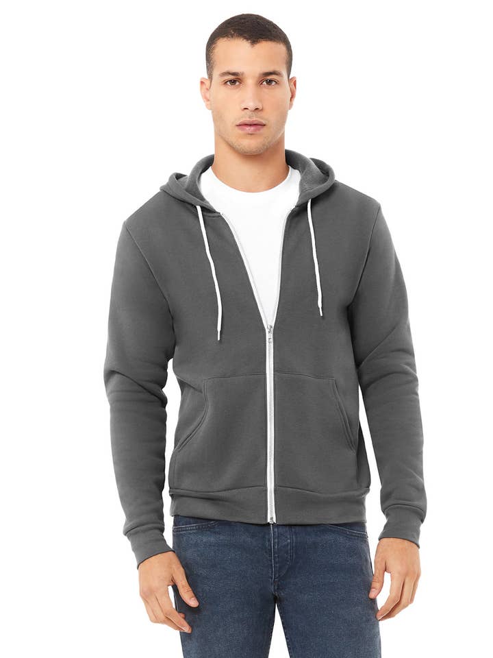 Bella Canvas Sponge Fleece Full-Zip Hooded Sweatshirt | 3739 for wholesale by Total Apparel