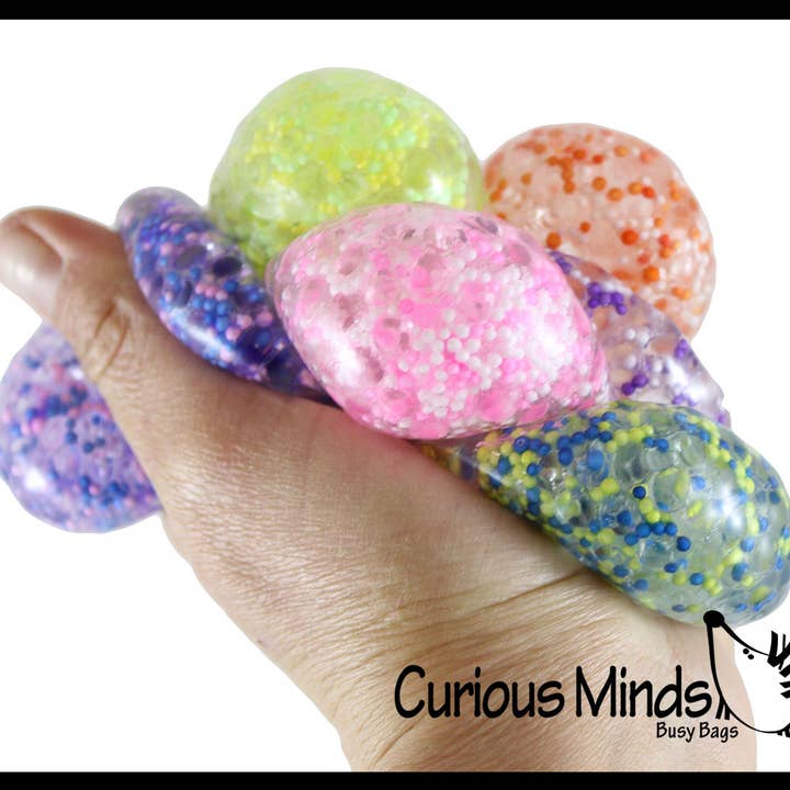 Curious Minds Toys - Wholesale Stress relief ball/dough - 1 Individually Wrapped Small Amazing 1.5" Confetti Stress (7