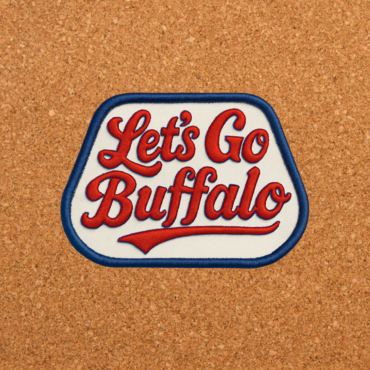 Buffalovely - Wholesale Sticker - Let's Go Buffalo Stitch-Look Faux Patch Die Cut Sticker0