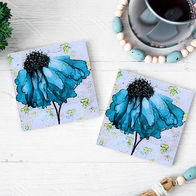 Sandstone Coaster Set of 4, Design 5 for wholesale by Angie Bryant Art