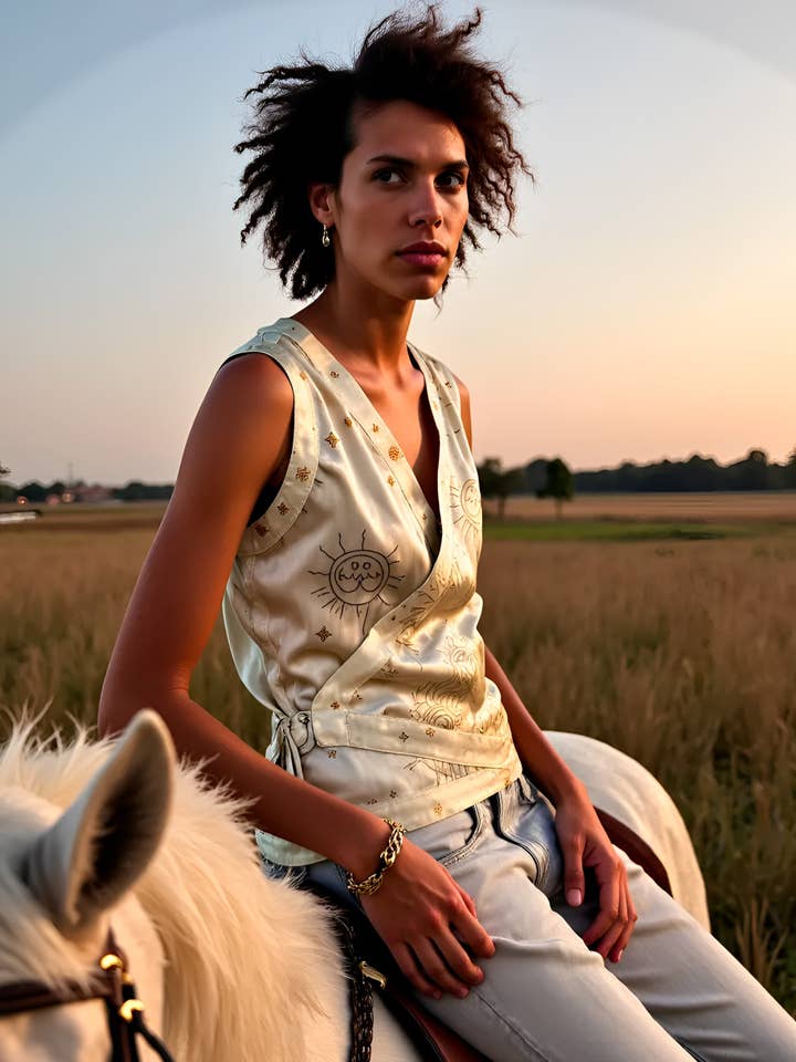 CARMEN SAYS - Wholesale Outerwear Vest - Women's - Priest Solar System-Printed Waistcoat1