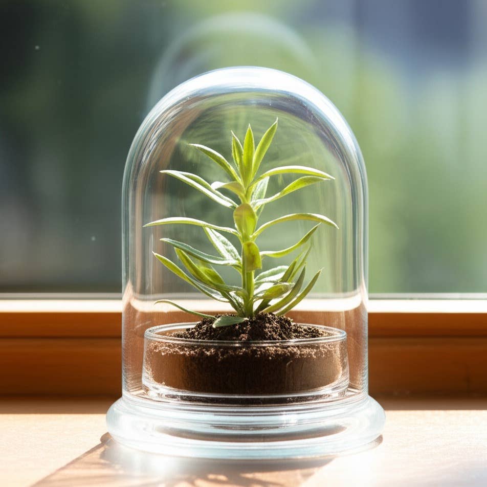 bloomify - Wholesale Terrarium - Bloomify Glass Large Dome – 3.5 x 3.5 x 4.3 Inches – Premium Anti-Fog Glass Cloche Bell Jar with Base - Perfect for Home Decor, Tabletop Displays, Terrariums, and Creative Projects (No Plants)1