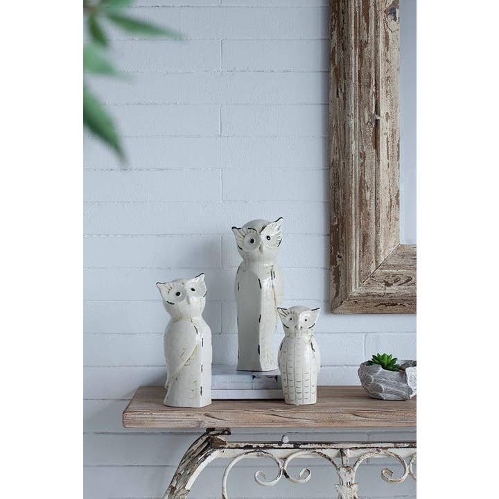 A&B Home Group Inc. - Wholesale Decorative Figurine - S/3 Vivek White Owls Trio8