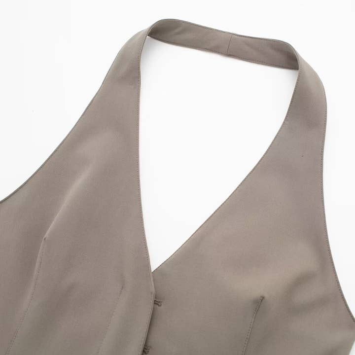 Marayn - Wholesale Top & Pant Set (NOT Loungewear) - Women's - Belted Backless Tank Top Pants EuroTrendy Set5