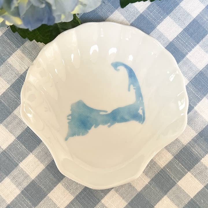 Bague et porte-bibelots en porcelaine avec carte aquarellée de Cape Cod pour la vente par WonderfullyWrittenCo