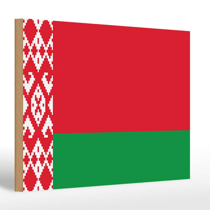 Cartel de madera con la bandera de Bielorrusia, 30 x 20 cm, bandera de Bielorrusia para venta al por mayor de Femer