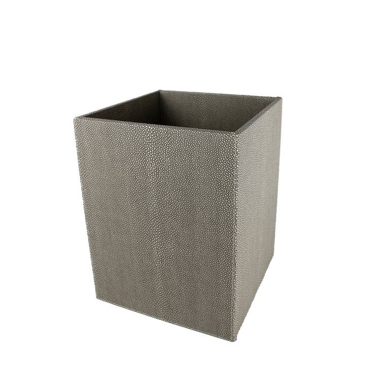 Signature Home Collection GmbH – Großhandel Mülleimer/Papierkorb – Papierkorb eckig Rochen grau Mülleimer Kunstleder Leder