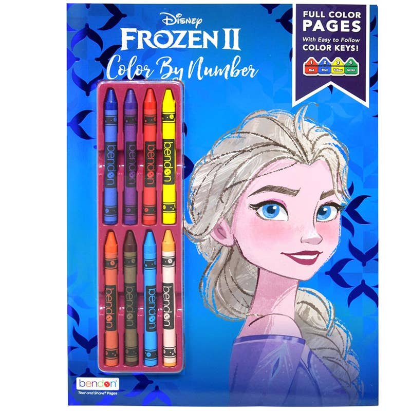 Deluxe Import Trading - Wholesale Colouring and activity book – kids and baby - Frozen Color by number & crayons0