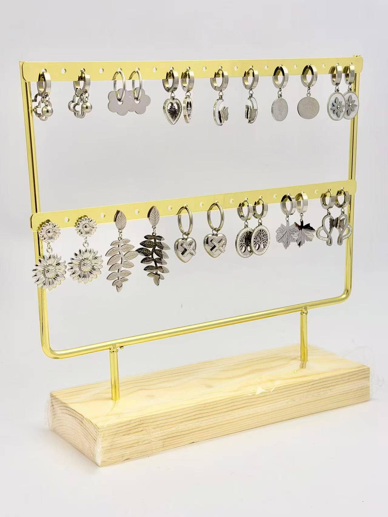 COSMOS - Wholesale Dangle Earrings - Set of 12 Pairs of Steel Earrings on Display1