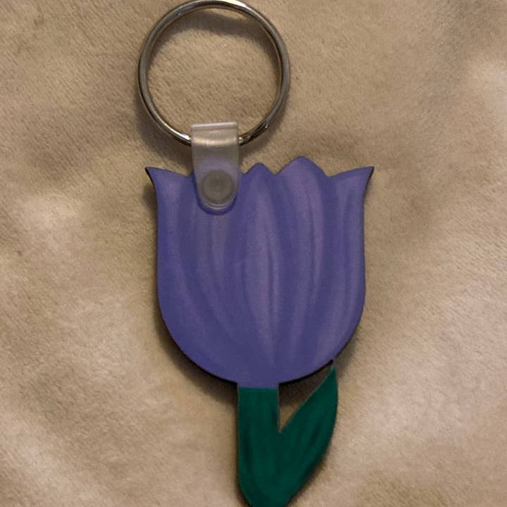 Purple (T06) - Tulip Keychain for wholesale by Much Love Treasures