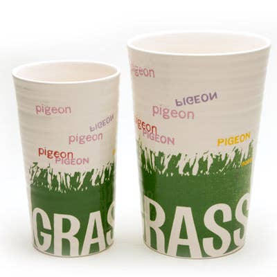 Bauer Pottery - Wholesale Vase - Highland Vase 12 Inch Pigeons