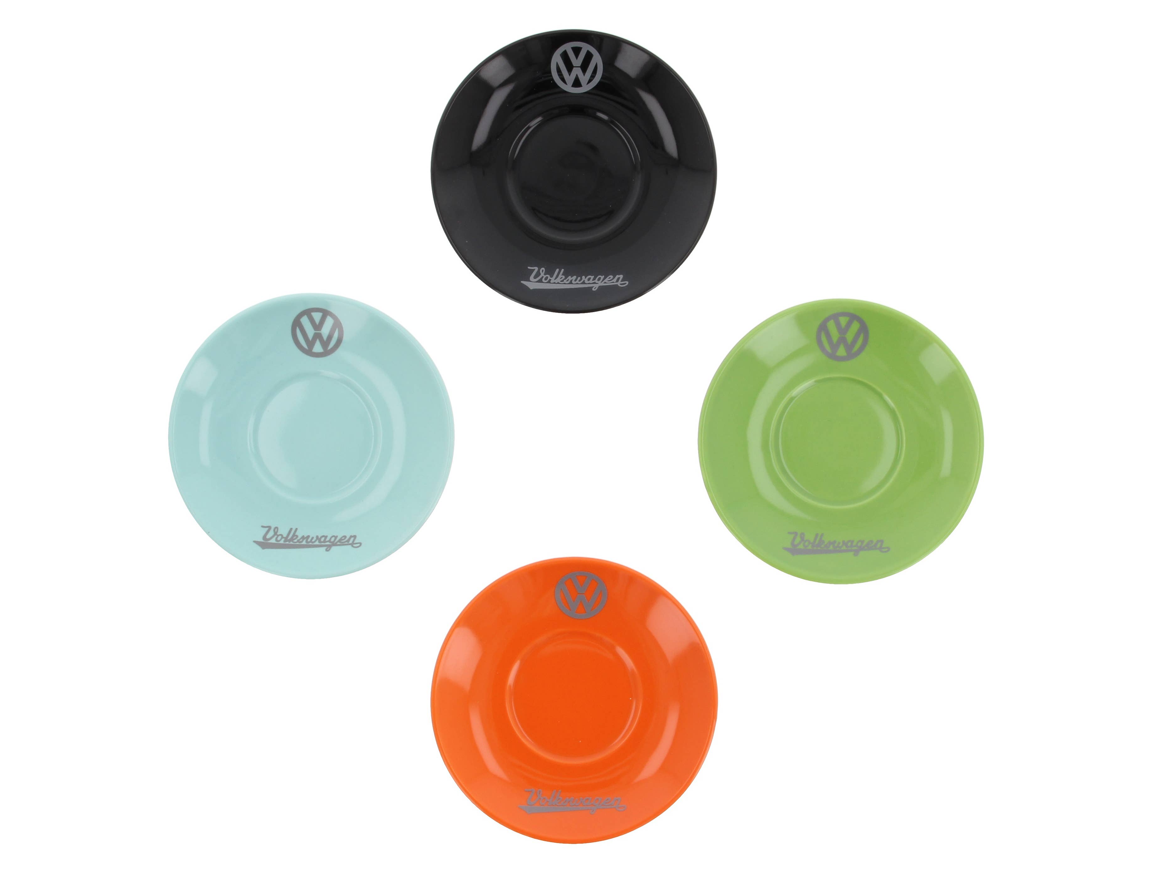 VW Collection by BRISA - Vendita all'ingrosso Tazza da tè/caffè - Set da 4 tazzine da espresso VW T1 Bus 100 ml - Fronte/4 colori8