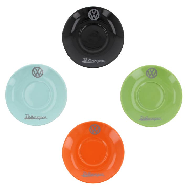 VW Collection by BRISA - Vendita all'ingrosso Tazza da tè/caffè - Set da 4 tazzine da espresso VW T1 Bus 100 ml - Fronte/4 colori8