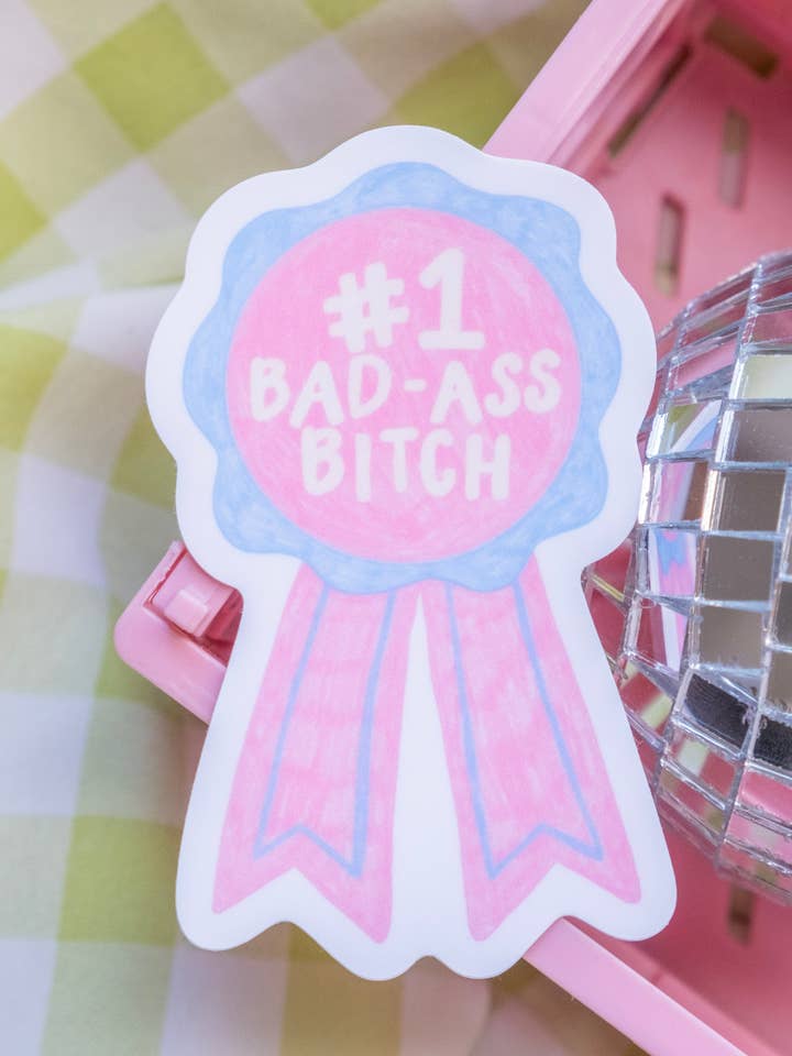 #1 Bad-Ass Bitch Sticker for wholesale by Hanstan Studio